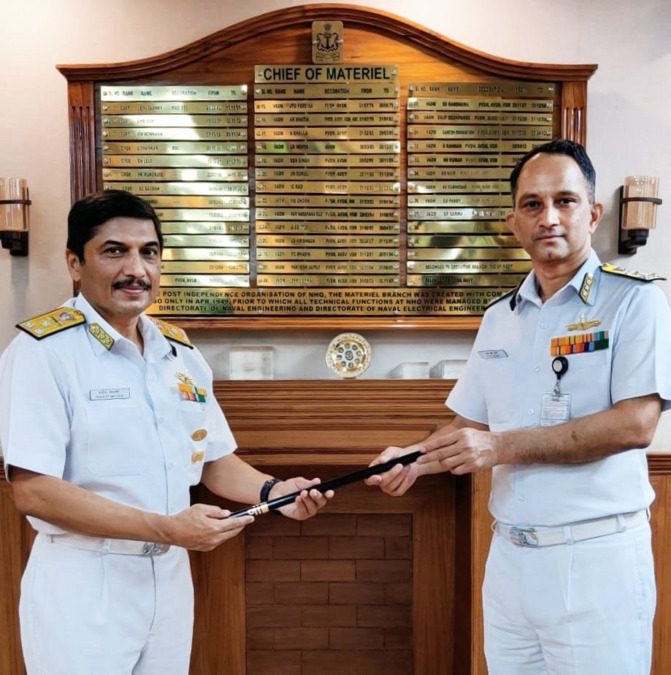 Vice Admiral Sandeep Naithani, AVSM, VSM, assumes charge as the Chief of Materiel